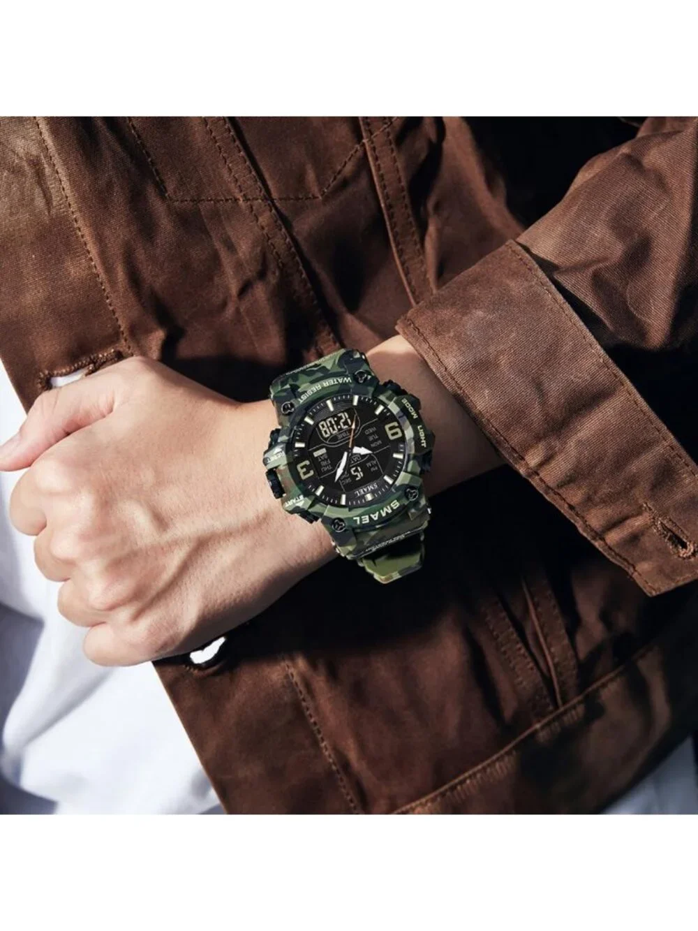 Men's Tactical Analog Digital Sport Watch - 50M Waterproof Outdoor LED Timepiece